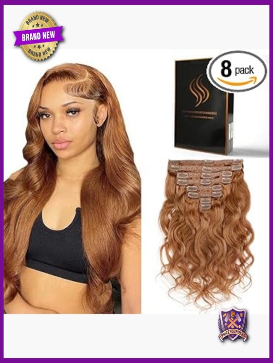 Clip In Hair Extensions 100% Brazilian Remy Human Hair Body Wave 20 Inch 8pcs